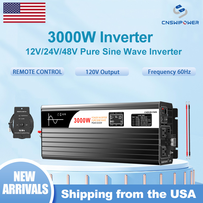 Inverter Pure Sine Wave 60Hz 120V 3000W - 3000W 순수 사인파 인버터, 12V/24V/48V를 120V
